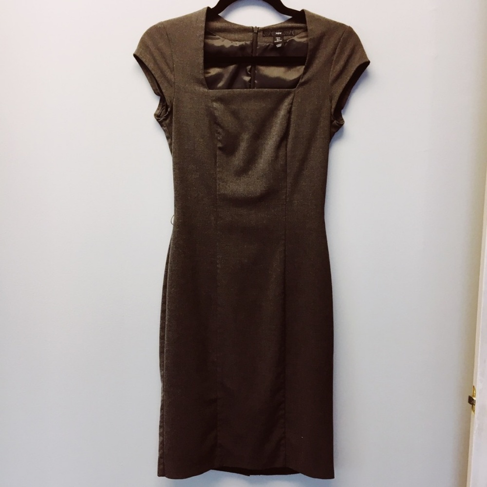 H&M Cap Sleeve Gray Midi Dress
